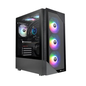 Gabinete Thermaltake S200 Plus Tg aRGB Black Templado Fan x3